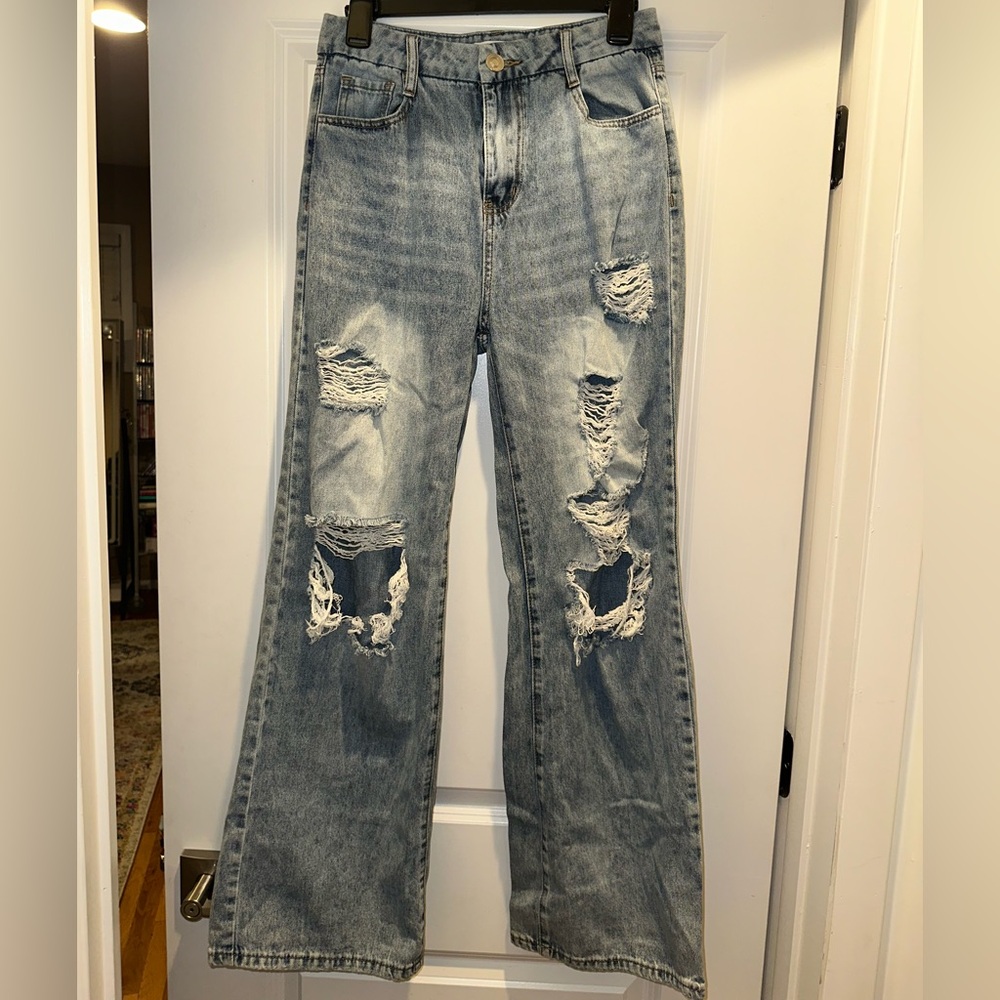 Distressed Light Blue Jeans